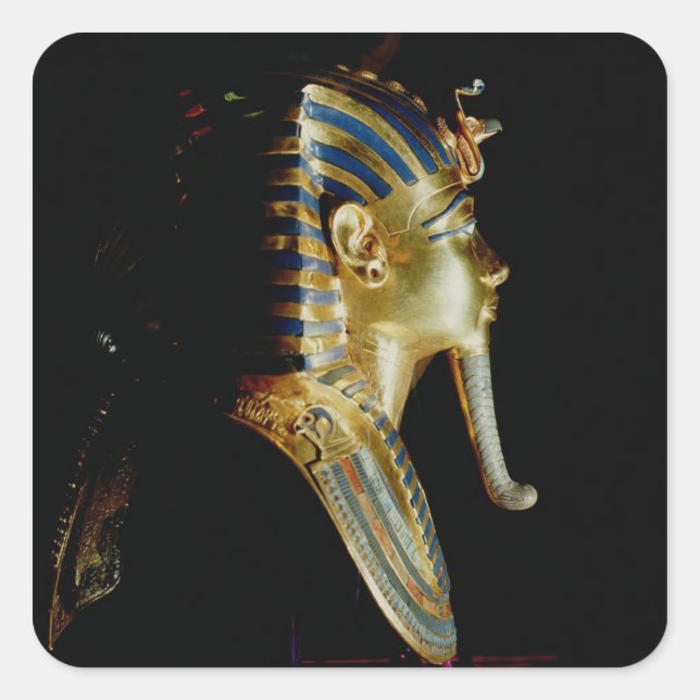 Gold mask of Tutankhamun Square Sticker (Front)