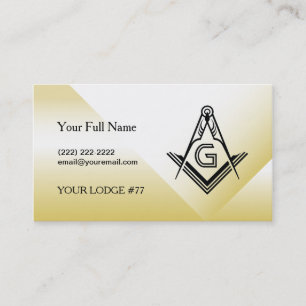 Gold Masonic Business Card Template   Freemasonry