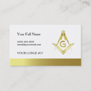 Gold Masonic Business Card Template Freemasonry