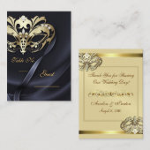 Gold Masquerade Black Jeweled Table PlaceCard | Zazzle