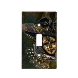 Gold Masquerade Carnival Mask Light Switch Covr