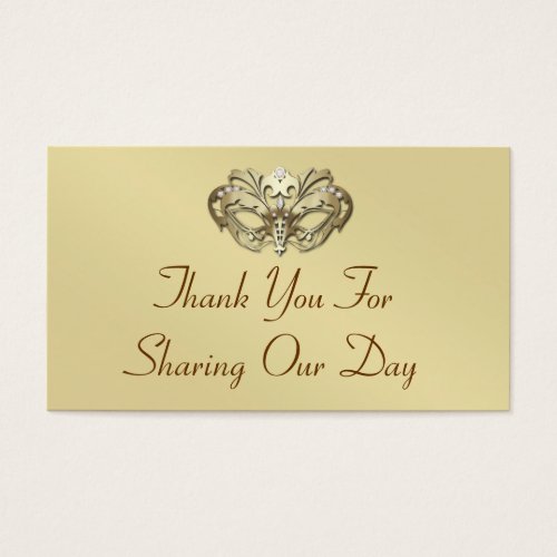 Gold Masquerade Elegant Favor Tag Business Cards