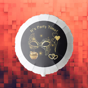 Gold Masquerade It's Party Time Balloon