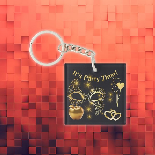 Gold Masquerade It's Party Time | Keychain (Creator Uploaded)
