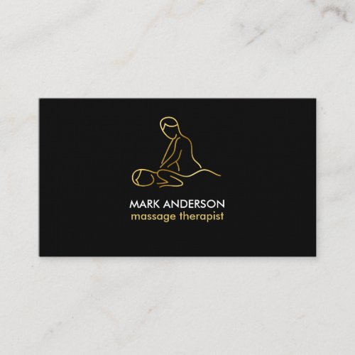 Gold Massage Therapy Masseuse Spa Business Card