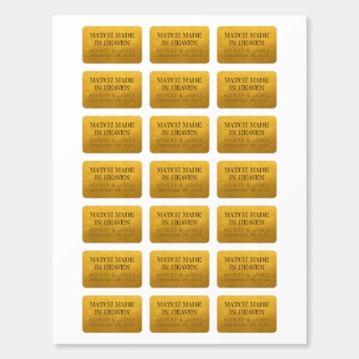 Gold Match Made In Heaven Wedding Favors | Zazzle