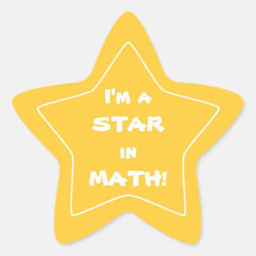 Gold Math Star Student Star Sticker