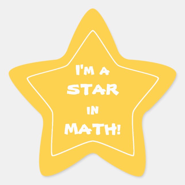 Gold Math Star Student Star Sticker (Front)