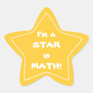Gold Math Star Student Star Sticker
