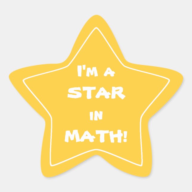 Gold Math Star Student Sticker (Front)