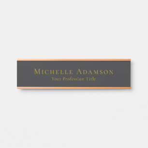 Gold & Matte Black Professional Plain Modern Door Sign