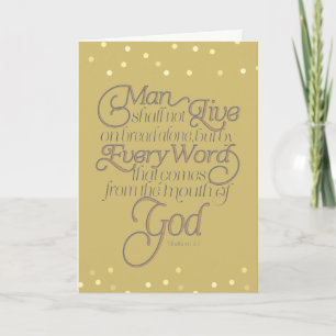 Gold Matthew 4:4 Word of God Card