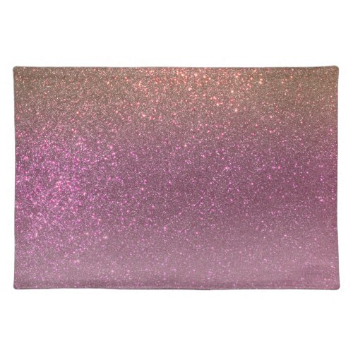 Gold Mauve Purple Sparkly Glitter Ombre Gradient Cloth Placemat