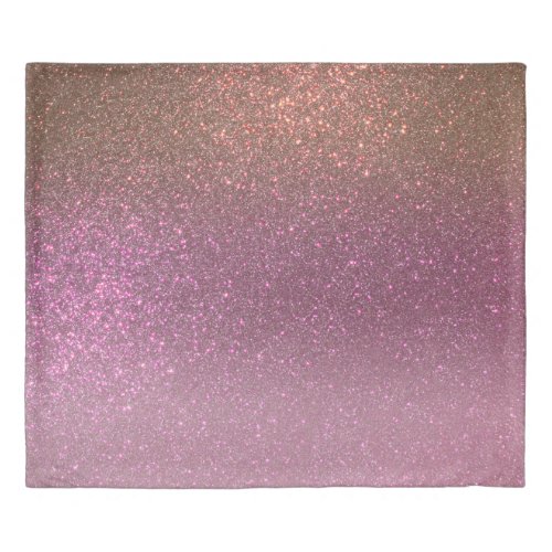 Gold Mauve Purple Sparkly Glitter Ombre Gradient Duvet Cover