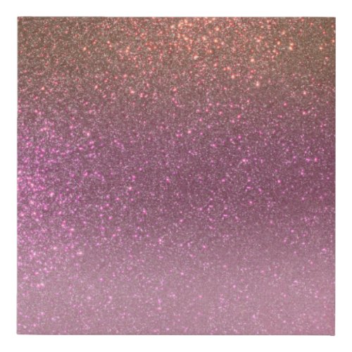 Gold Mauve Purple Sparkly Glitter Ombre Gradient Faux Canvas Print