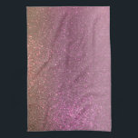 Gold Mauve Purple Sparkly Glitter Ombre Gradient Kitchen Towel<br><div class="desc">This elegant, glamorous, and chic print is perfect for the trendy and stylish girly girl. It features a faux printed sparkly dark gold glitter into mauve purple into pastel purple triple gradient ombre. It's modern, pretty, girly, unique, and cool. ***IMPORTANT DESIGN NOTE: For any custom design request such as matching...</div>
