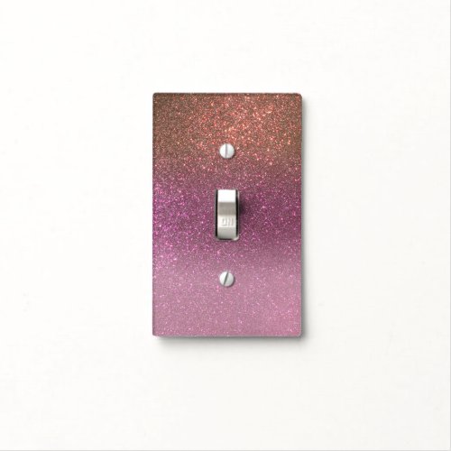 Gold Mauve Purple Sparkly Glitter Ombre Gradient Light Switch Cover