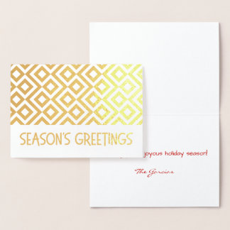 Gold Meander Pattern Season's Greetings Foil Card