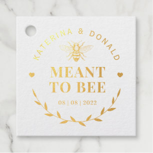 Gold Meant to Bee Honey Foil Favor Tags