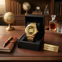 Gold Mechanical Gear Grandpa Monogram Father's Day