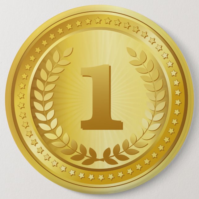 Gold medal 1st place winner button (Front)