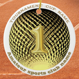 Gold medal, 1st place winner Sticker Ceramic Ornament