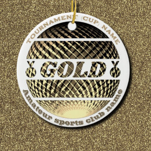 Gold medal, 1st place winner Sticker Ceramic Ornament