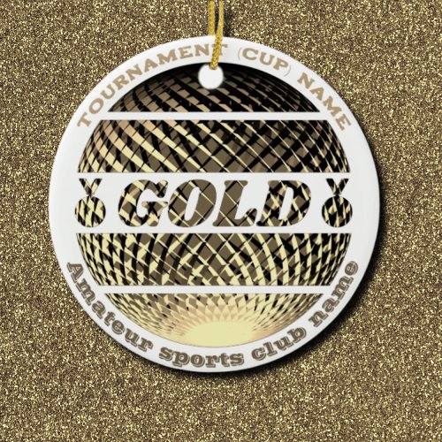 Gold medal 1st place winner Sticker Ceramic Ornament