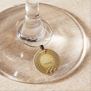 Gold medal Beer Pong Tournament Championship Wine Charm