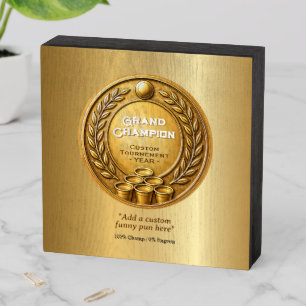 Gold Medal Beer Pong Tournament Championship Wooden Box Sign