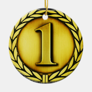 gold medal ceramic ornament