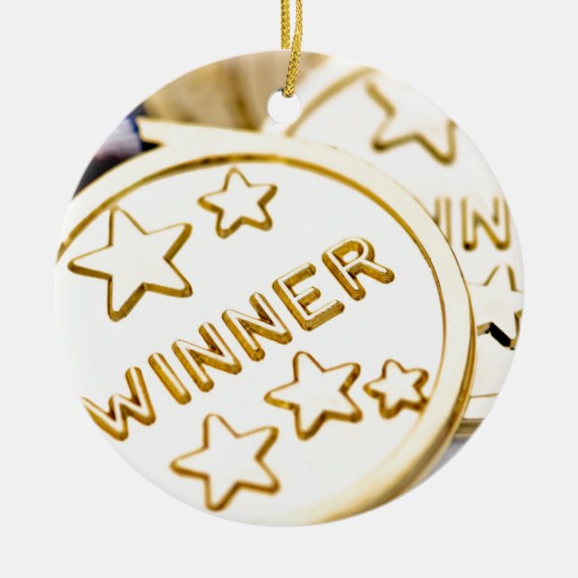 Gold Medal Ceramic Ornament (Front)