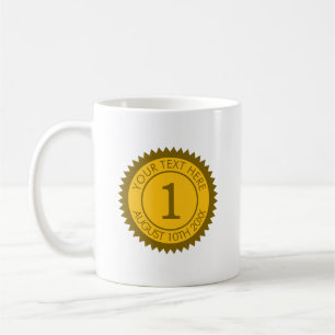 Gold medal champion winner 1st place award custom coffee mug