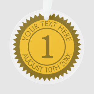 Gold medal champion winner 1st place custom ornament