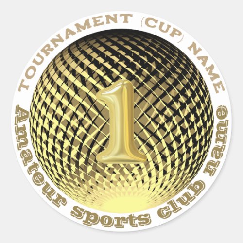 Gold medal number one Champion Sticker
