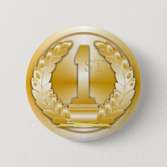 Gold Medal Pinback Button (Front)
