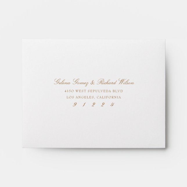 Gold Medallion A2 Self Addressed Response RSVP Envelope (Front)