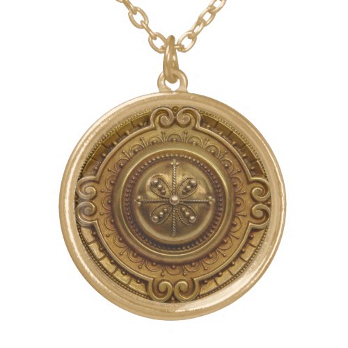 Gold Medallion Gold Plated Necklace