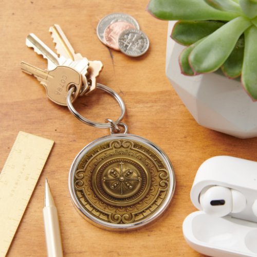 Gold Medallion Keychain