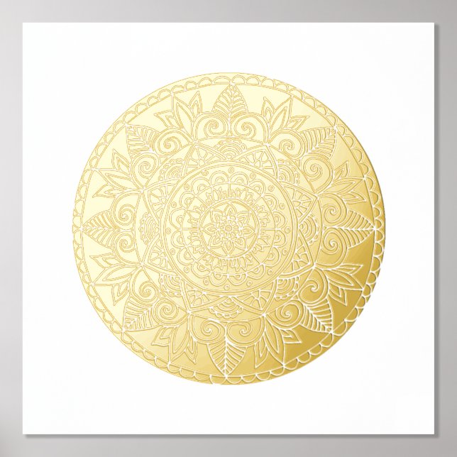 Gold Medallion Mandala Art Foil Prints (Front)