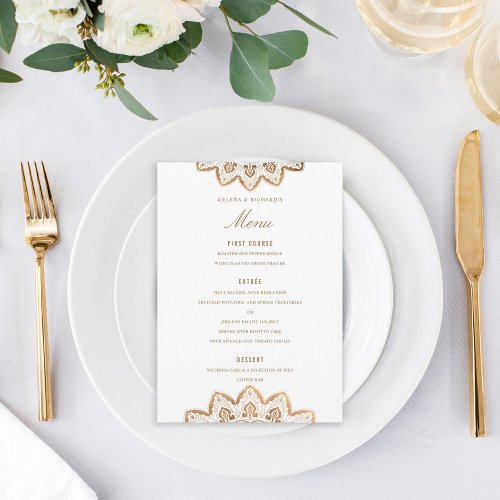 Gold Medallion Wedding Menu