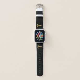 Gold medical alert badge apple watch band