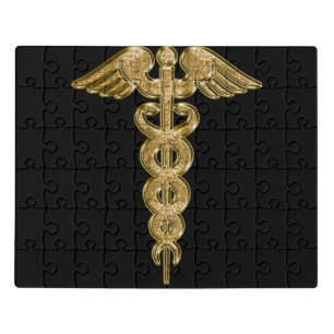 Gold medical alert badge jigsaw puzzle