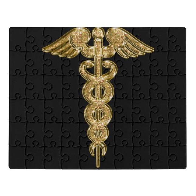 Gold medical alert badge jigsaw puzzle (Puzzle Horizontal)