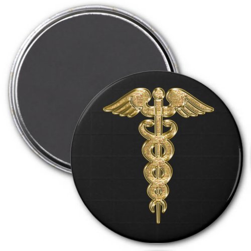 Gold medical alert badge magnet