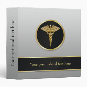 Gold Medical Caduceus - Binder