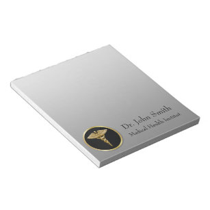 Gold Medical Caduceus - Notepad