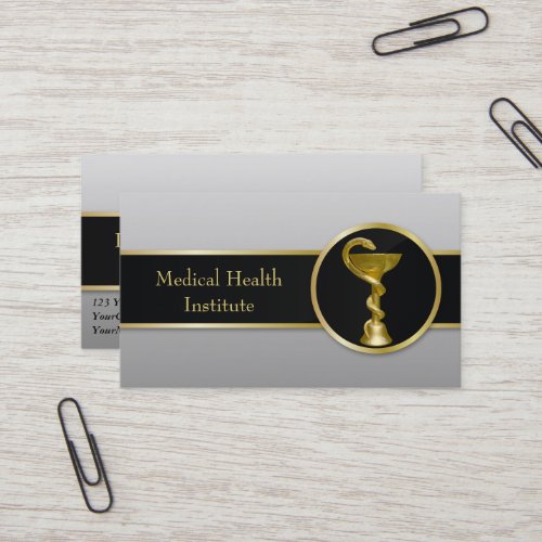 Gold Medical Hygieia Bowl Professional Business Card