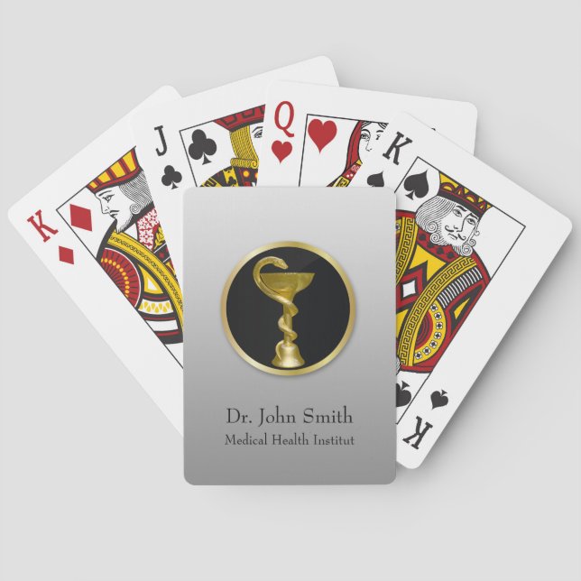 Gold Medical Hygieia Bowl Professional Poker Cards (Back)