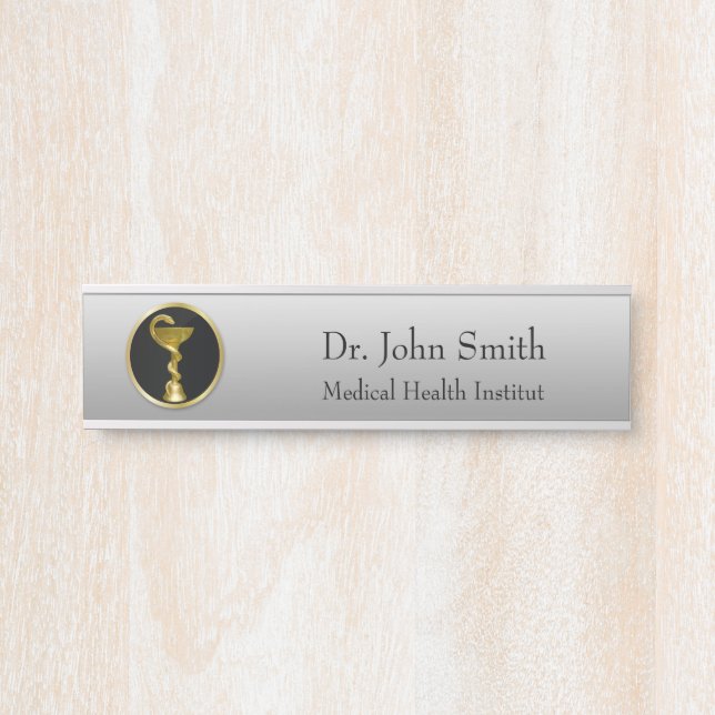 Gold Medical Professional Hygieia Bowl Door Sign (Front)